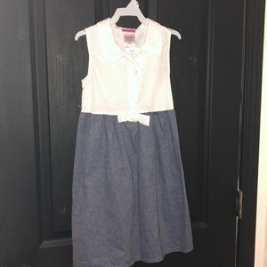 Blue and white dress